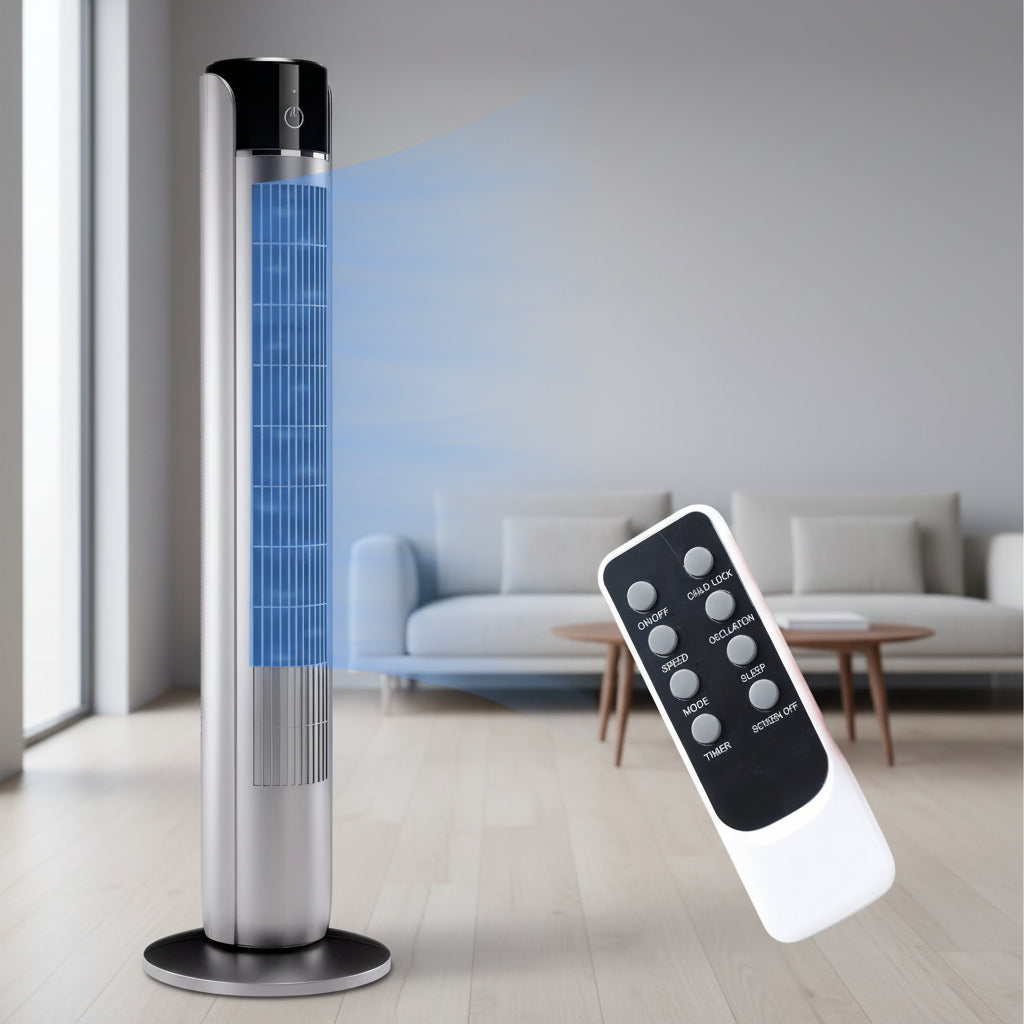 Tower Fan Cooling Quiet Oscillating Remote Control
