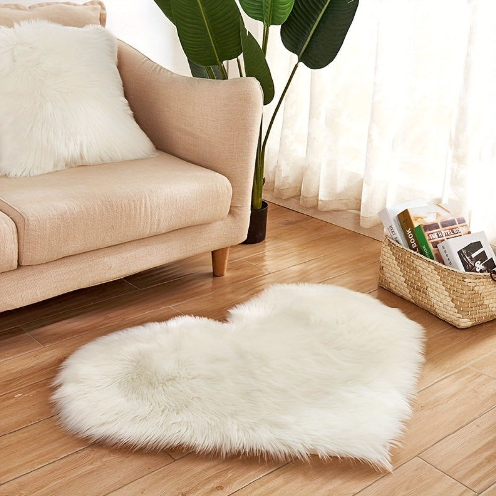 Alfombra en Forma de Corazón Alfombra de Peluche Sala Dormitorio Interior