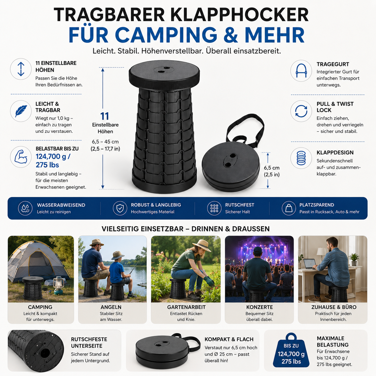 Tragbarer Klapphocker Für Camping Hocker Maximale