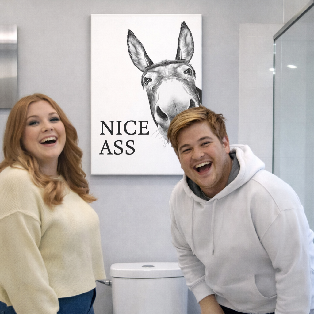 Quadro da parete Asino divertente stampa artistica bagno umorismo