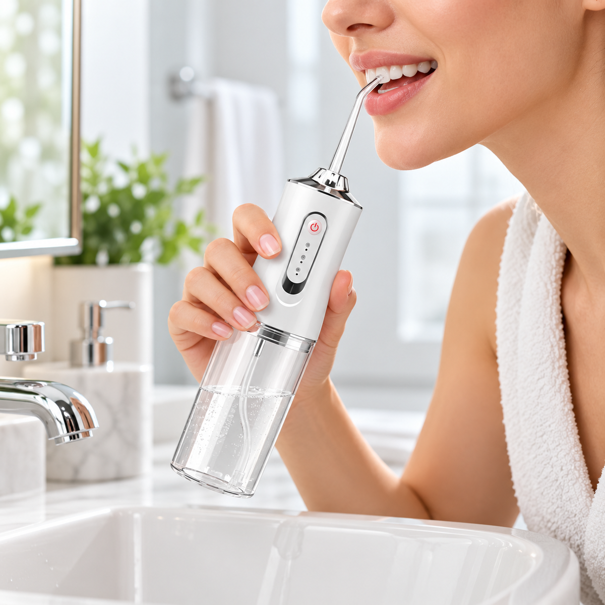 Wasserflosser Mit Austauschbaren Düsen Empfindliche Zähne