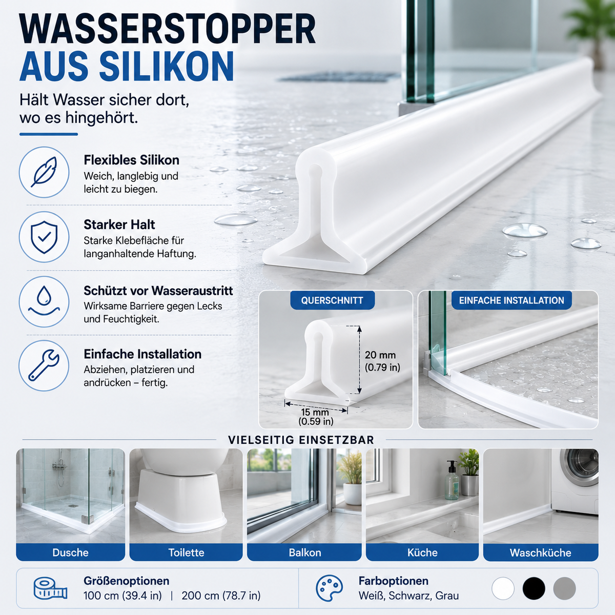 Wasserstopper Für Toilette Balkon Badezimmer Abdichtung