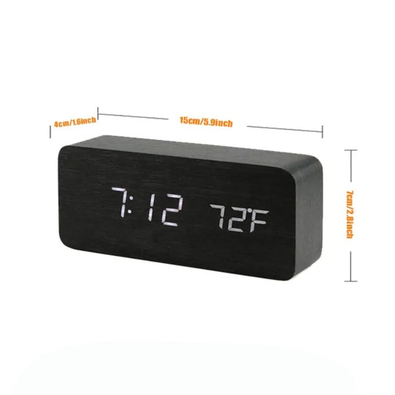 Reloj despertador digital LED con función de alarma y temperatura