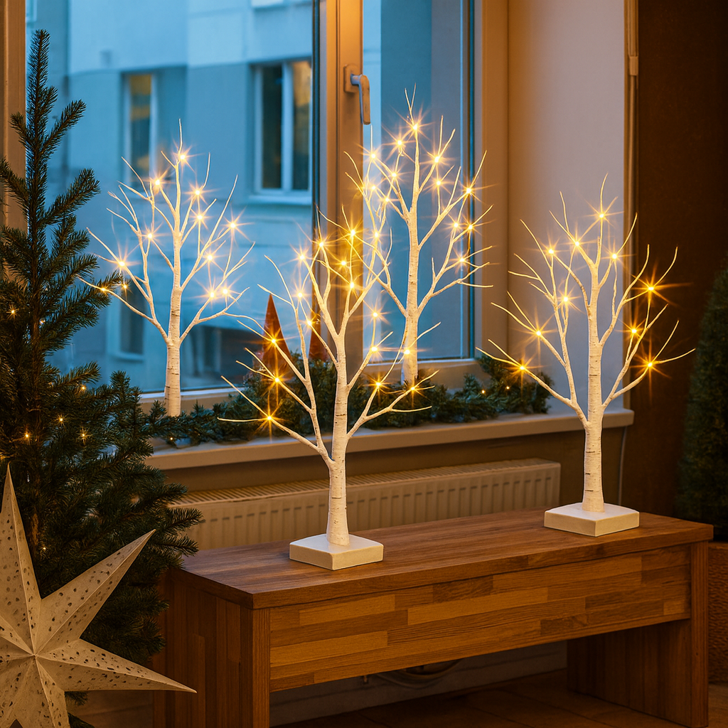 Weihnachtsbaum Deko Birkenbaum LED Lichtbaum Tischdeko