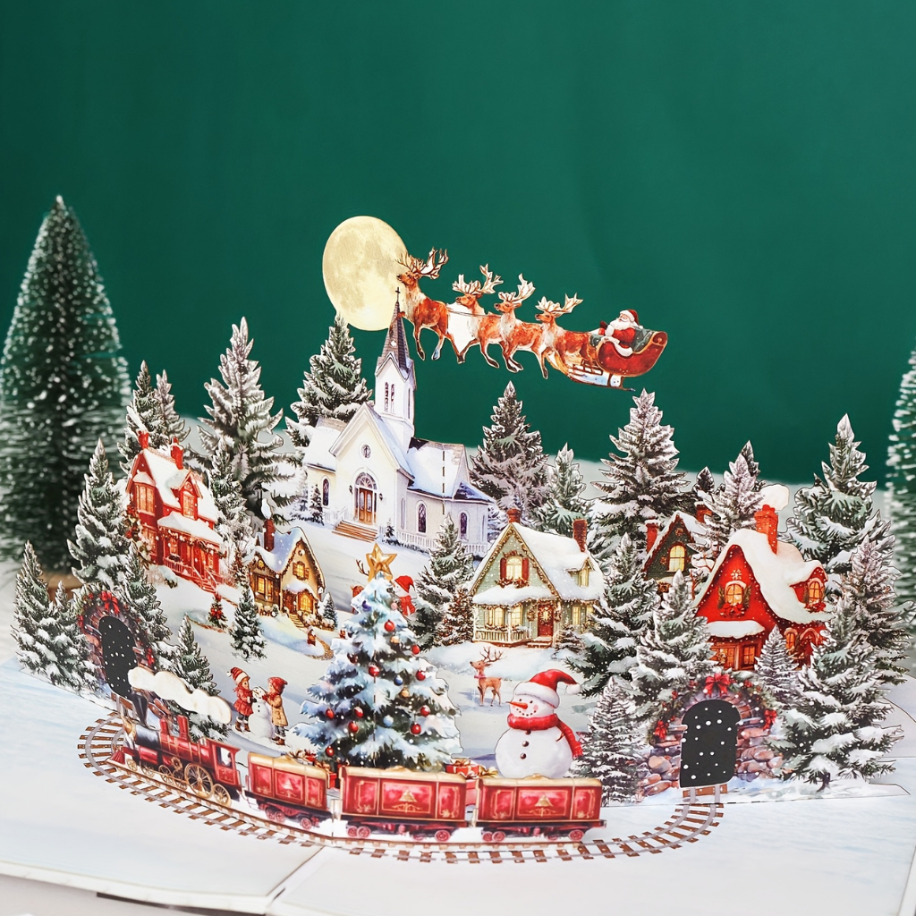Christmas card 3D pop up paper handmade decoration