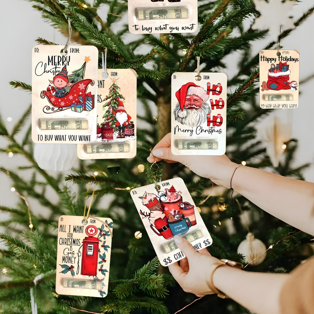 Weihnachtskarte Holz Geldgeschenk Halter Handgemacht Dekoration