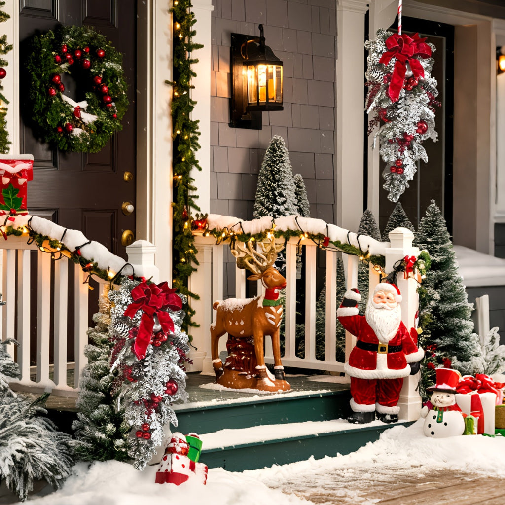 Christmas wreath plastic door decoration hanging Christmas wreath