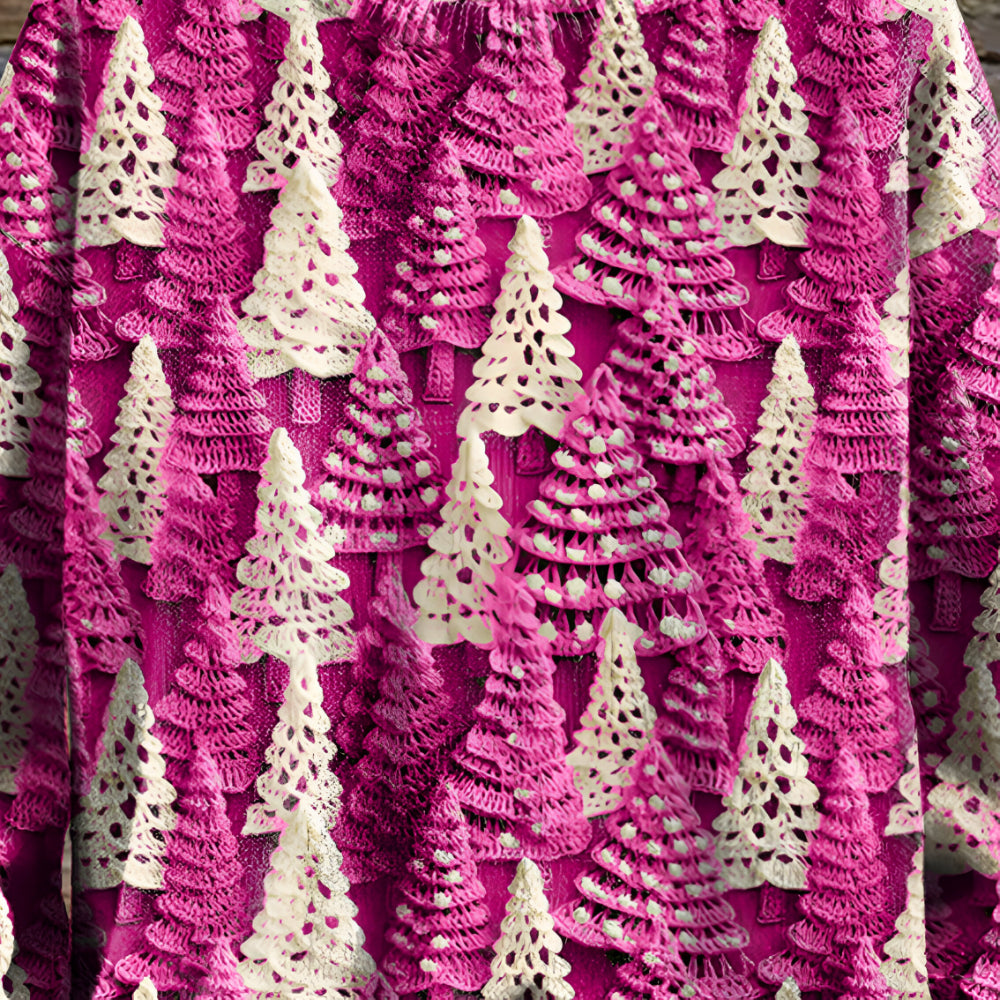 Christmas sweater women men knit sweater with Christmas tree pattern