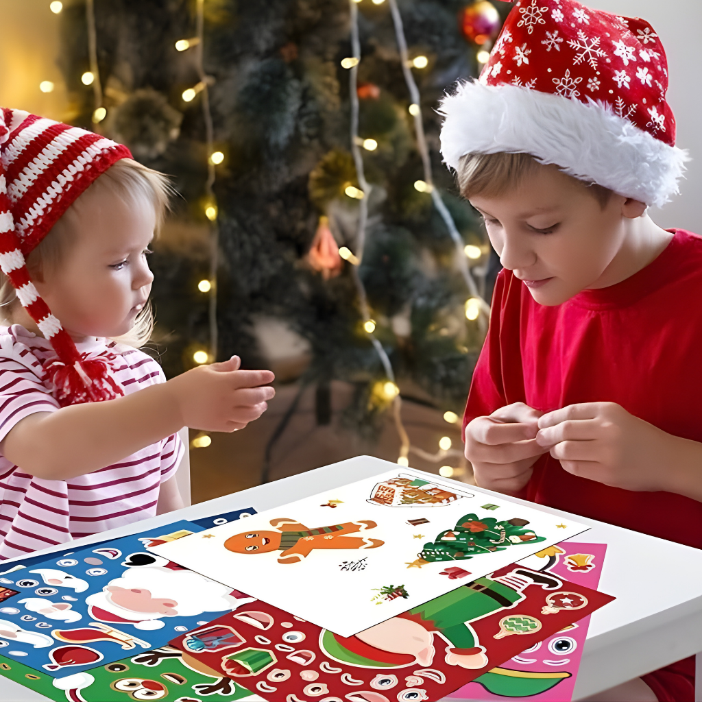 Christmas Stickers Kids Craft Set Self-Adhesive Christmas Decorations