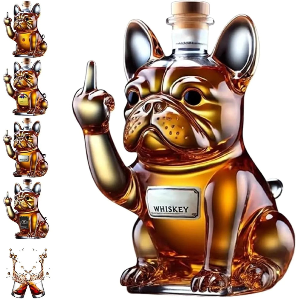 Whiskey Carafe Bulldog Glass Bar Decoration