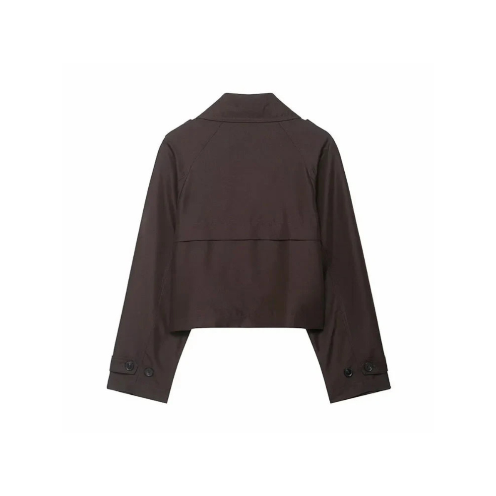 Damen Kurz Trench Jacke - Doppelreihig Tailliert Herbst