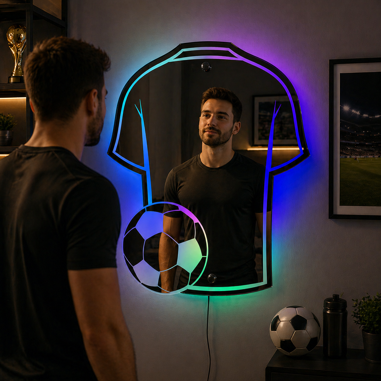 Specchio LED Maglia Calcio Decorazione Parete