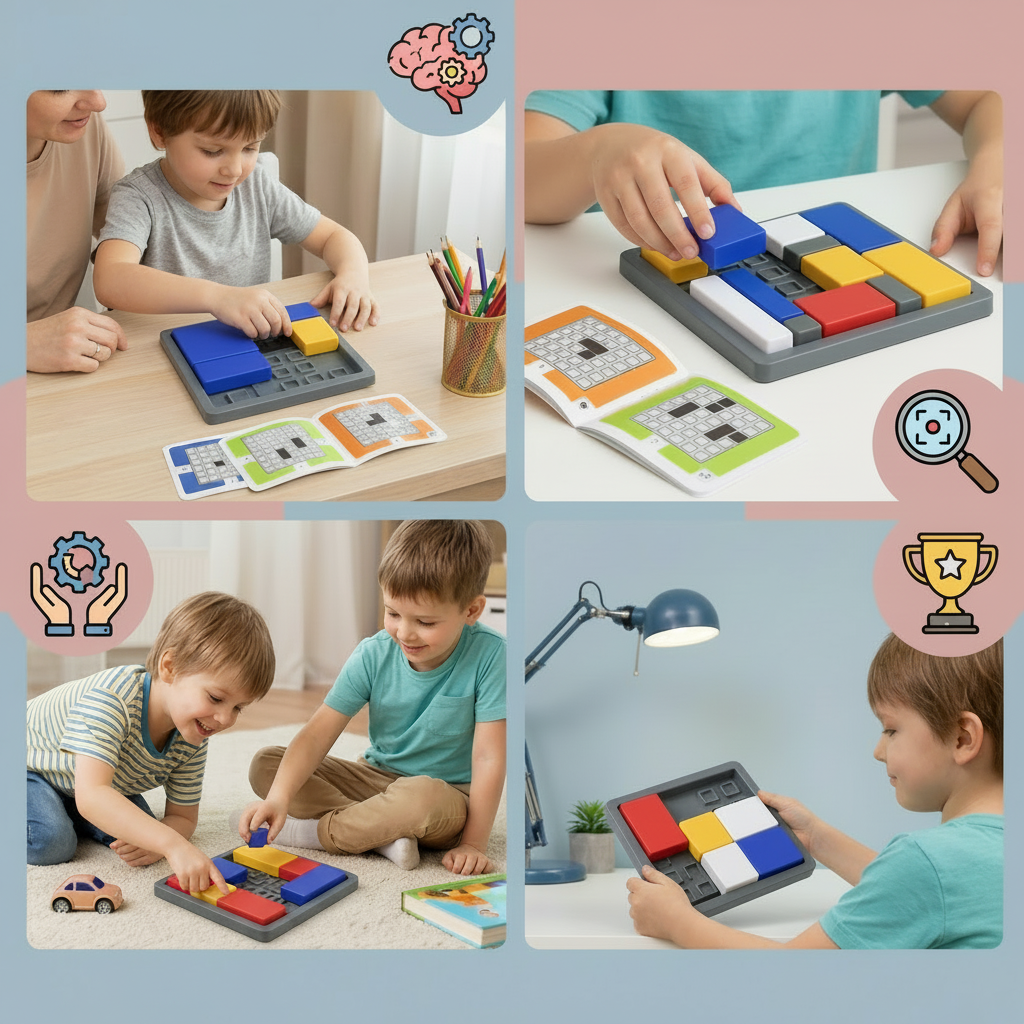 Wood Block Puzzle Geometry Toy Educational Building Blocks