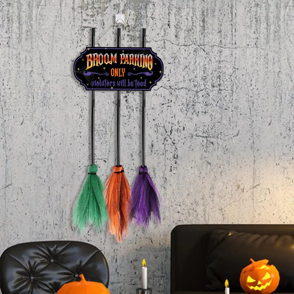 Halloween Dekoration Besen Parkplatzschild Lustige - Image 8