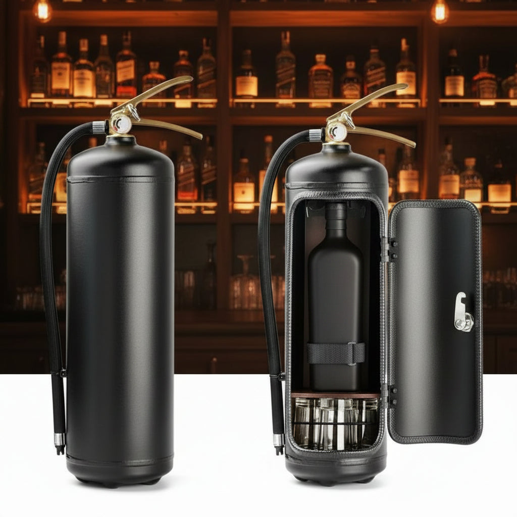 Mini Bar Extincteur Cache Bouteilles Rangement Décoratif