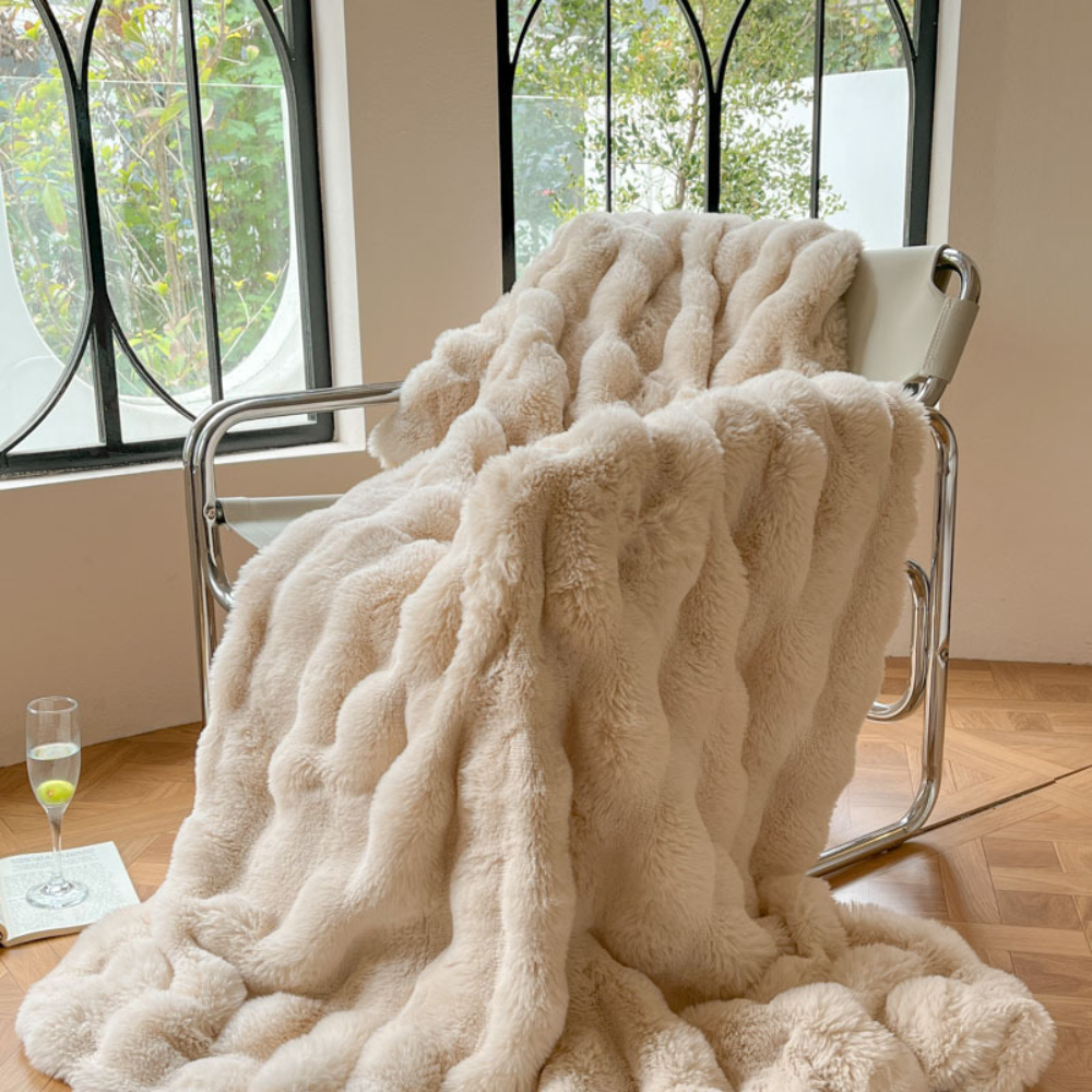 Flauschige Kunstfell Decke für Sofa und Bett – Verodie