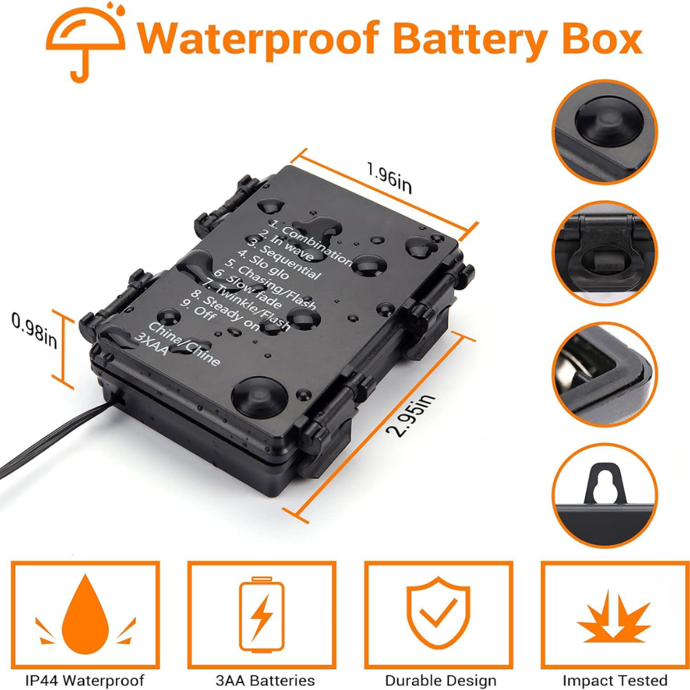 LED String Lights Outdoor Warm White Battery Operated