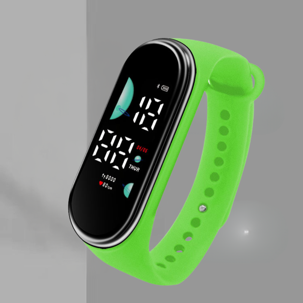 Fitness Armband Herren Damen Wasserdicht mit LED Display Uhr