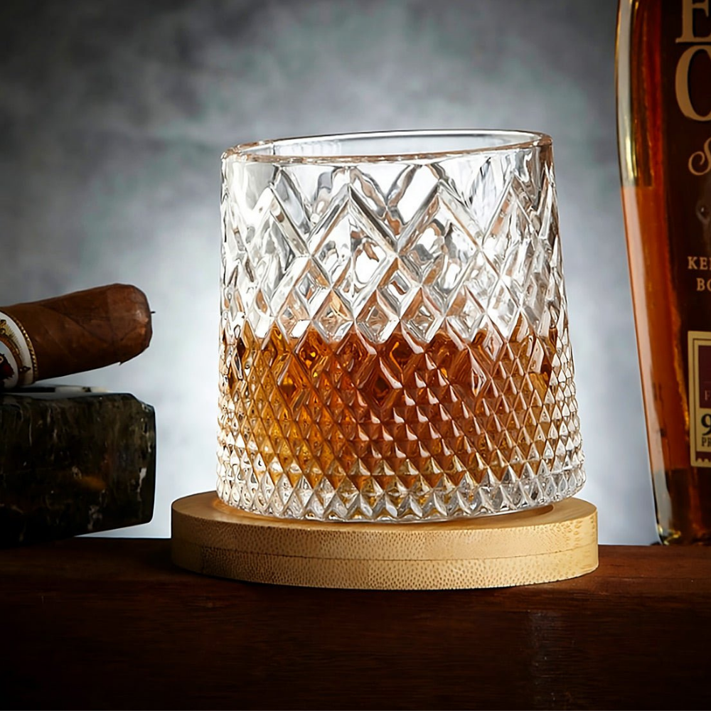 Verre à whisky verre tournant cristal design aération