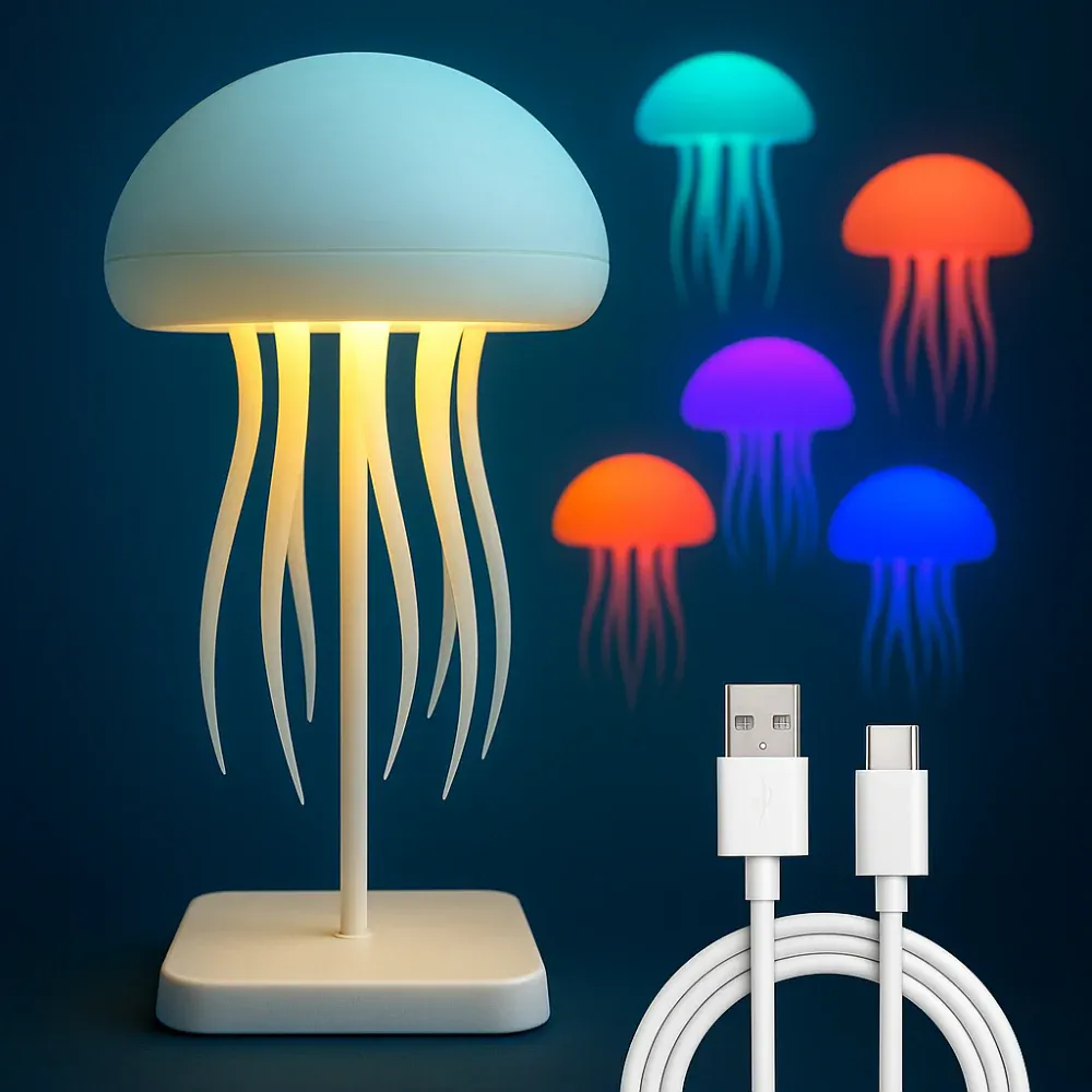 Lampada da tavolo LED design medusa con cambio colore