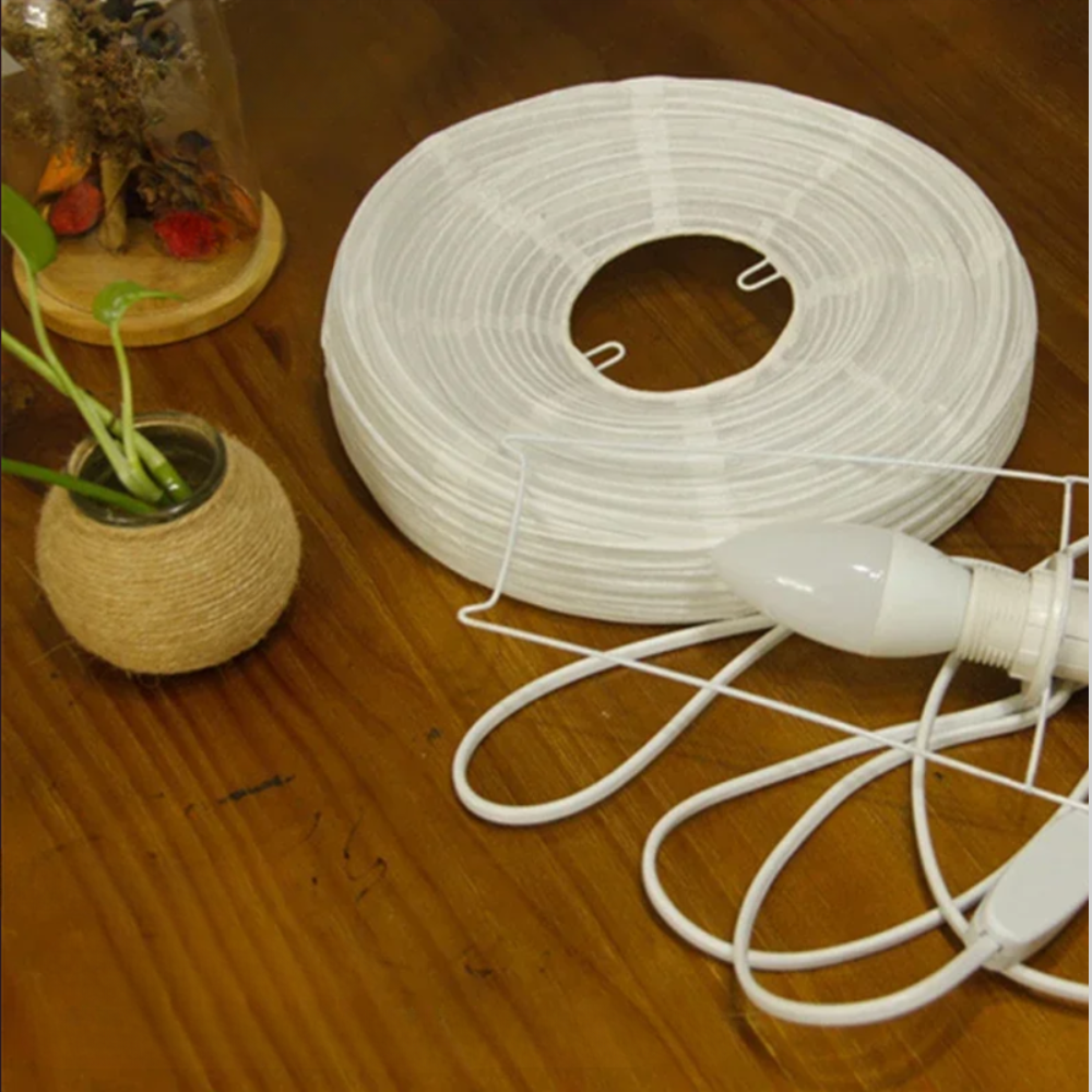 Table lamp rice paper Japanese style uplight elegant ambiance