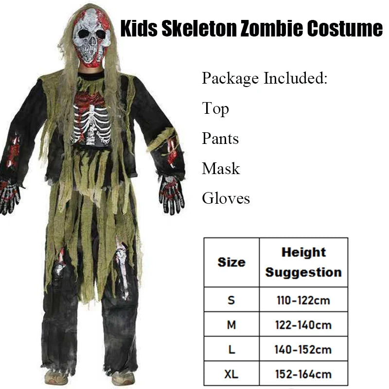 Kinder Halloween Kostüm Zombie Kostüm Skelett Kostüm Gruselig - Image 7