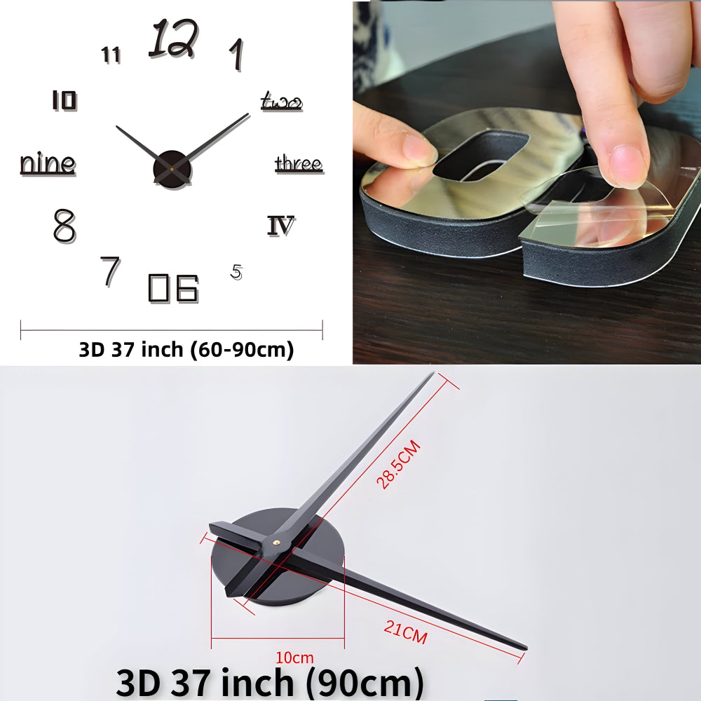 Wanduhr Modern DIY Design Große Zahlen
