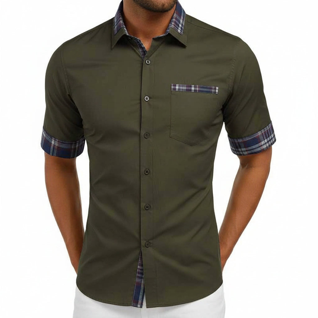 Kurzarmhemd Kariertes Detail Casual - Image 9