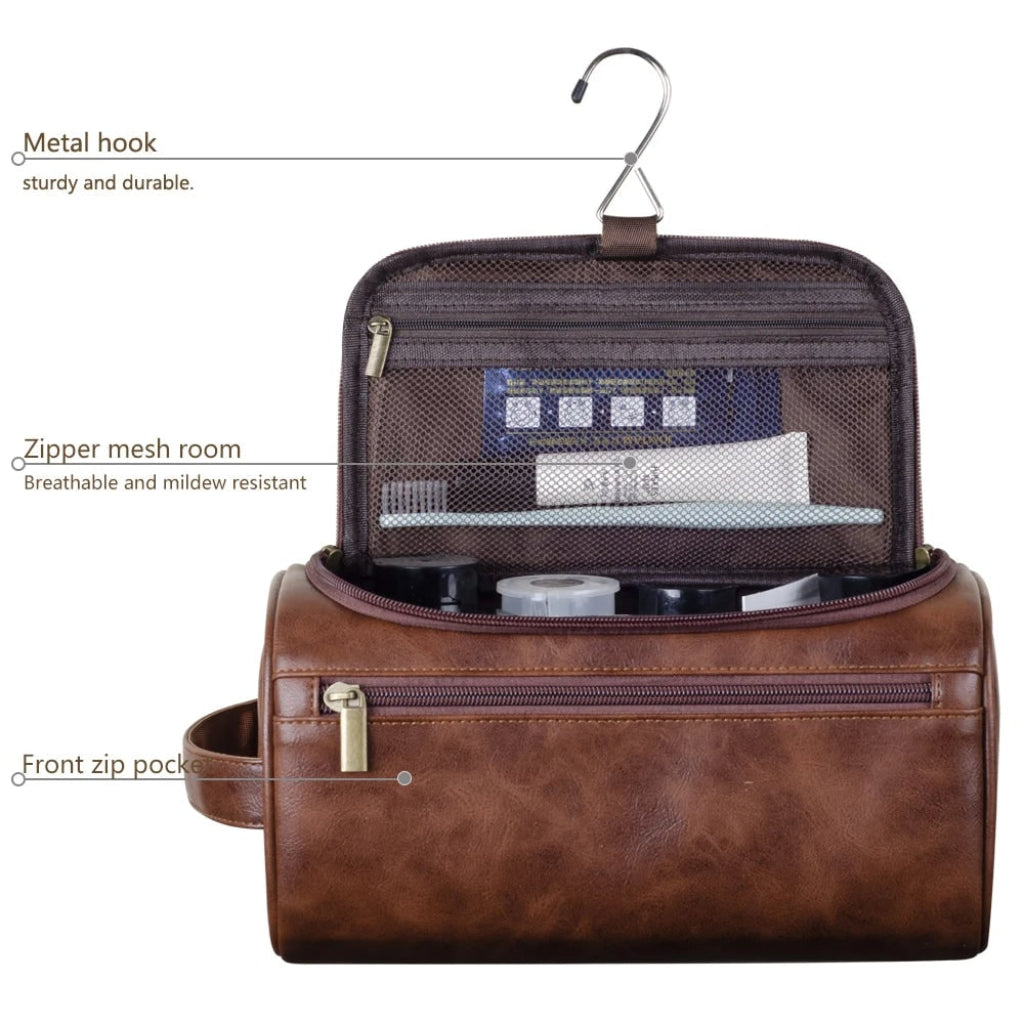 Leder Toilettasche Kosmetiktasche Aus Leder Hängende Toilettasche - Image 4