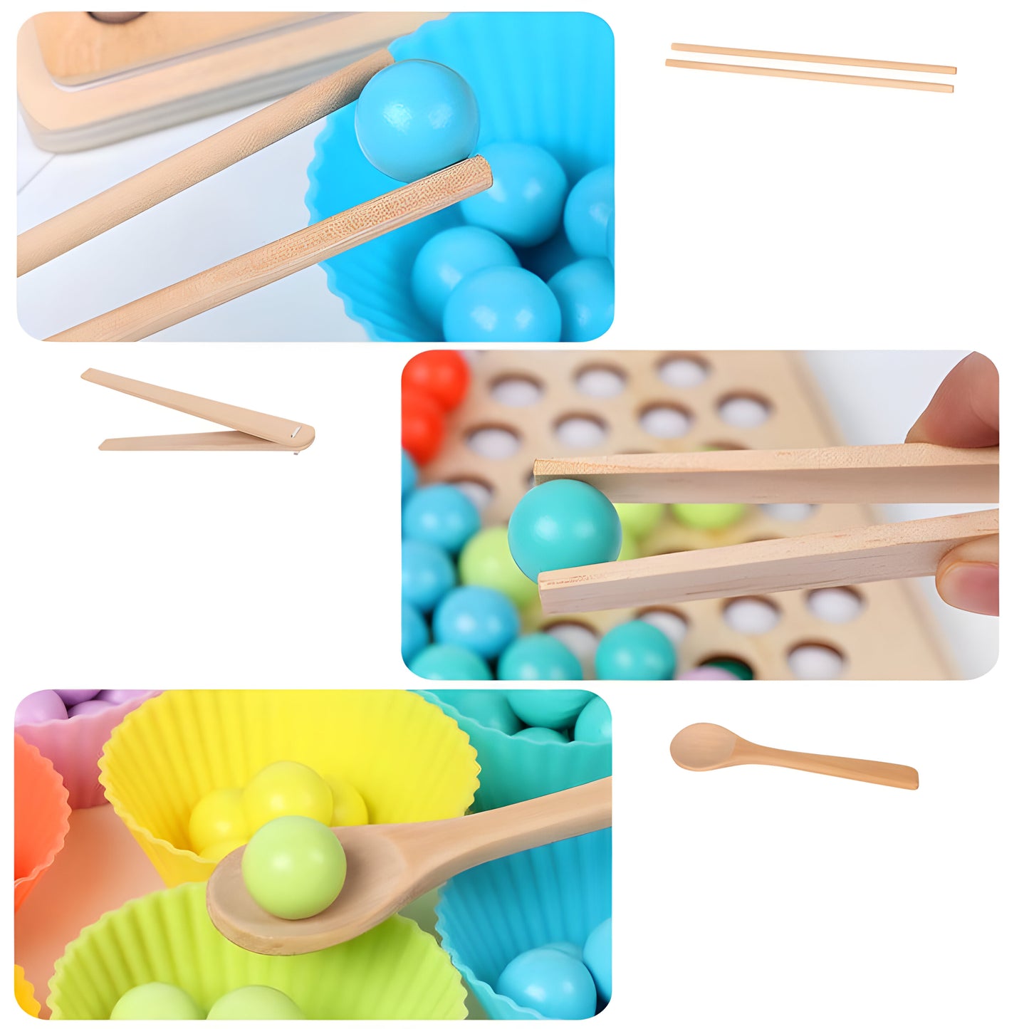 Montessori Spielzeug Holz Farbsortier Lernspiel