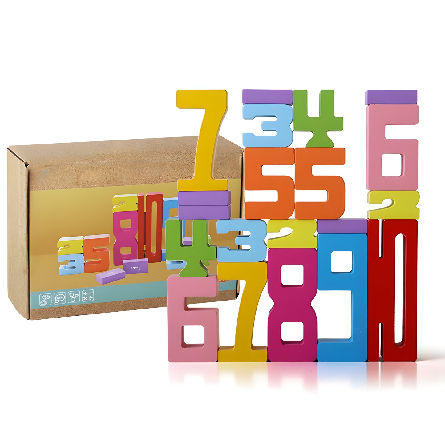 Wooden Learning Toy Number Blocks for Children