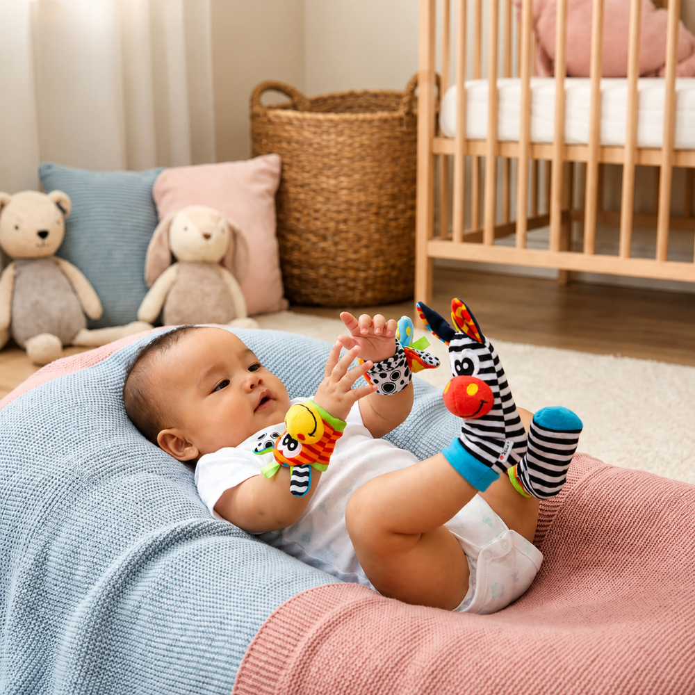 Rassel Spielzeug Sinnes Spielzeug Set Frauen Baby Socken - Image 7