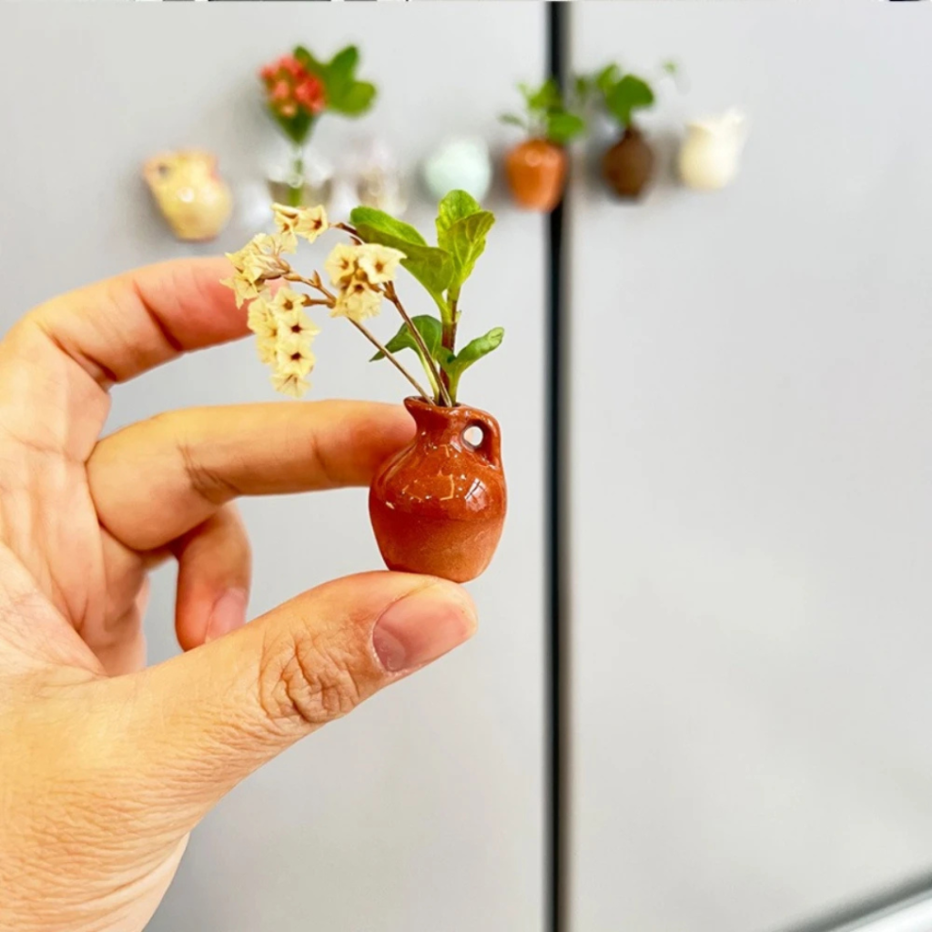 Minimagnet Kühlschrankvase Blumen Design Glas Dekoration