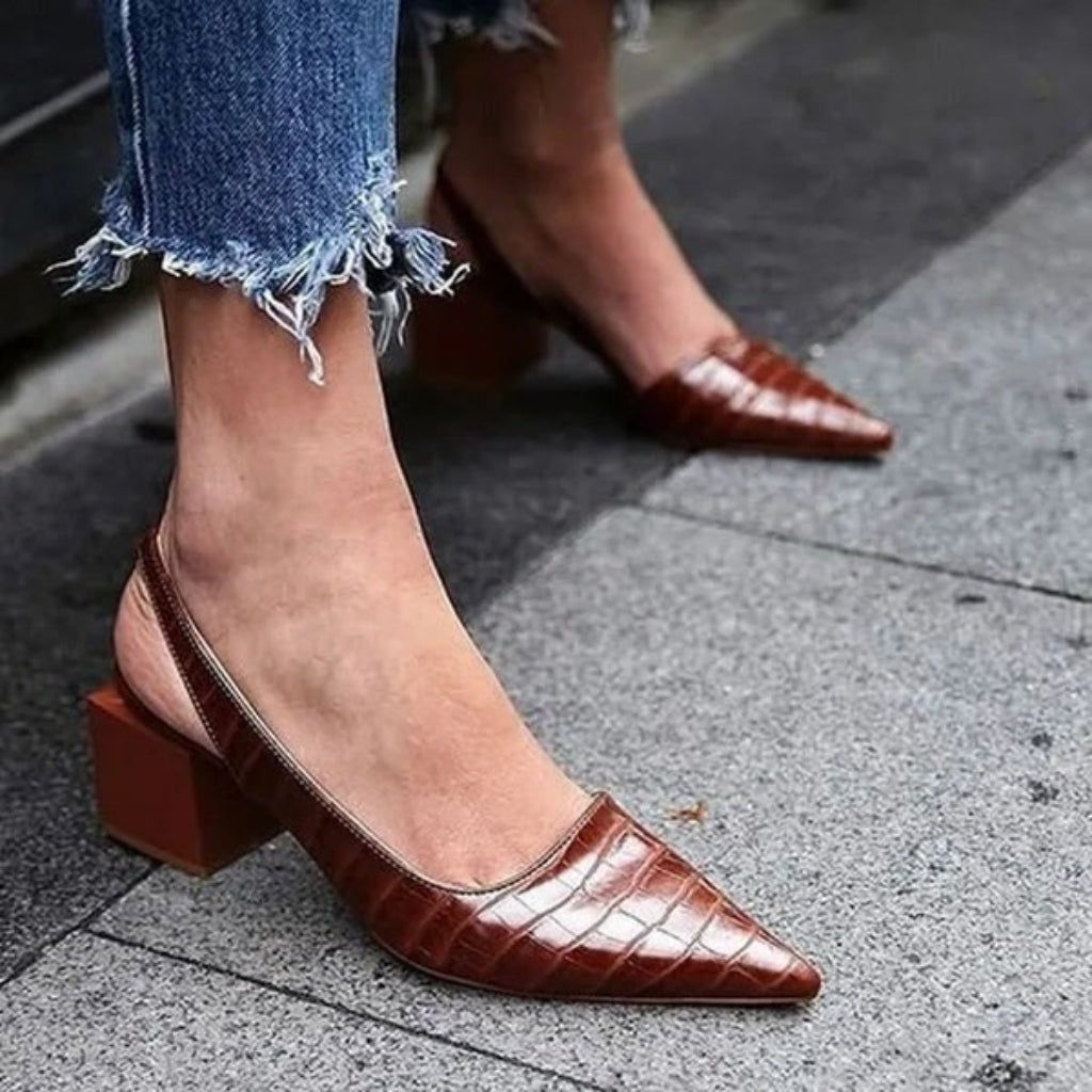 Slingback Pumps Damen Blockabsatz Modisches Design - Image 1
