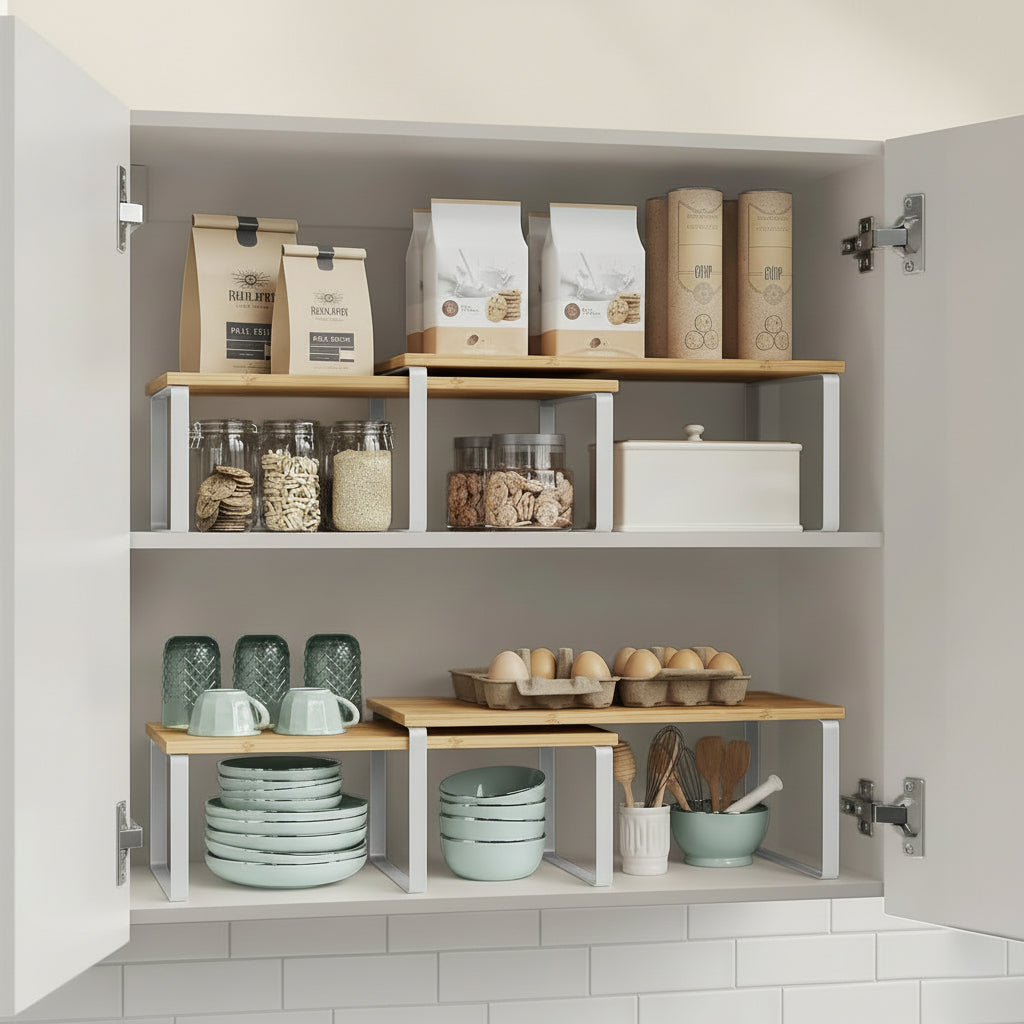 Two-Tier Spice Rack Practical Space-Saving Spice Storage