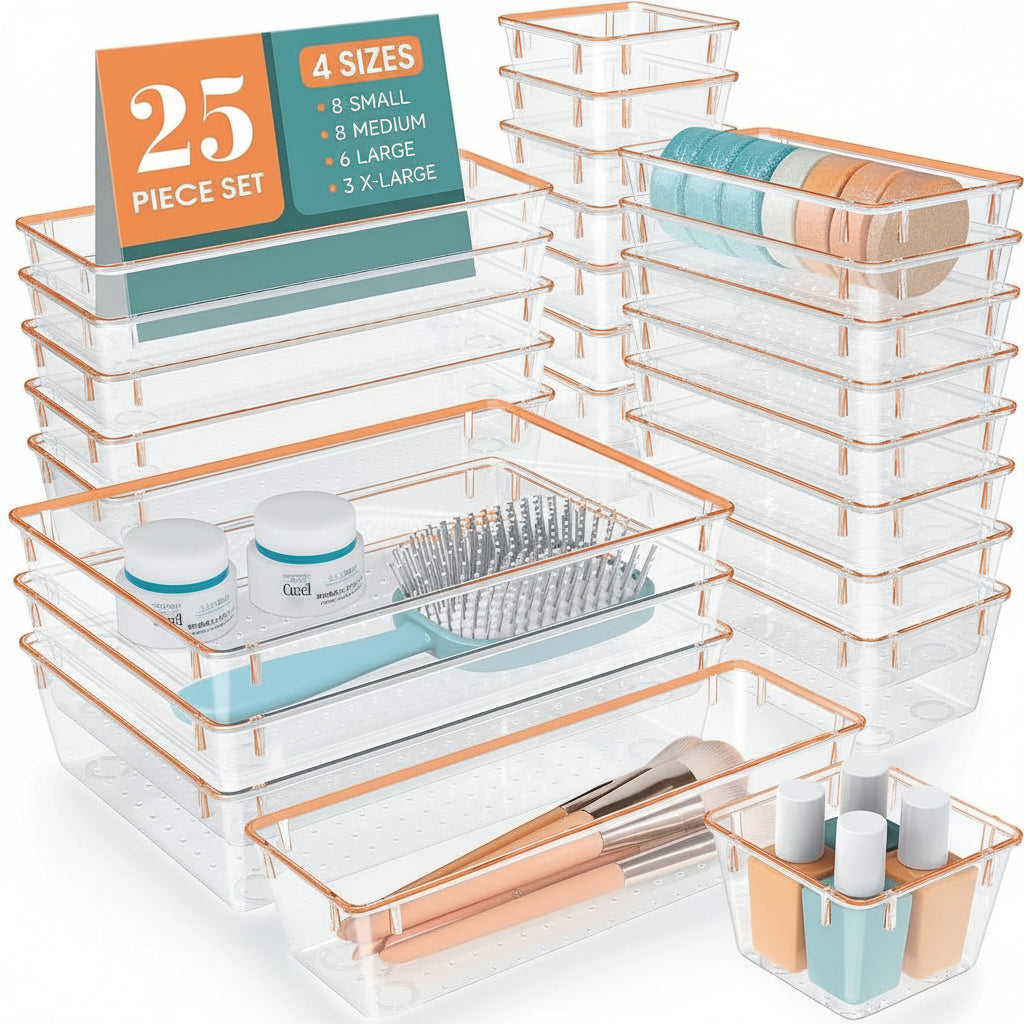 Ensemble d'organisateurs à tiroirs en plastique Solution de rangement pratique à domicile