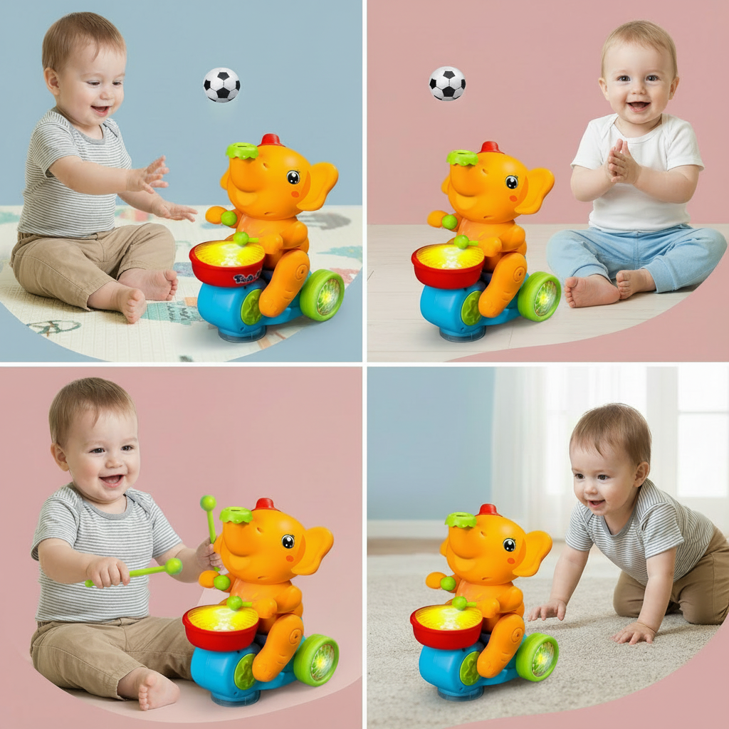 Flying Toy Ball LED Sensor Elephant Kids Flying Toy