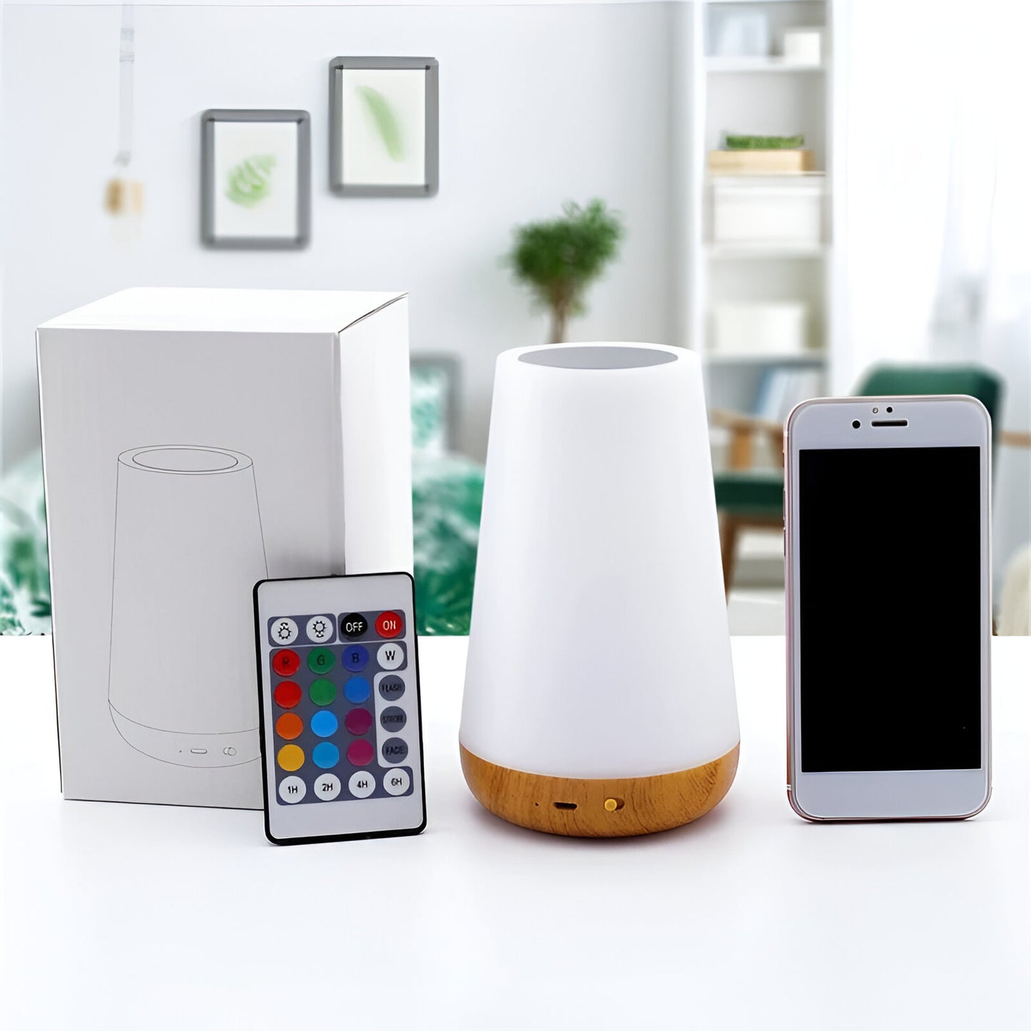 LED bedside lamp dimmable color change touch