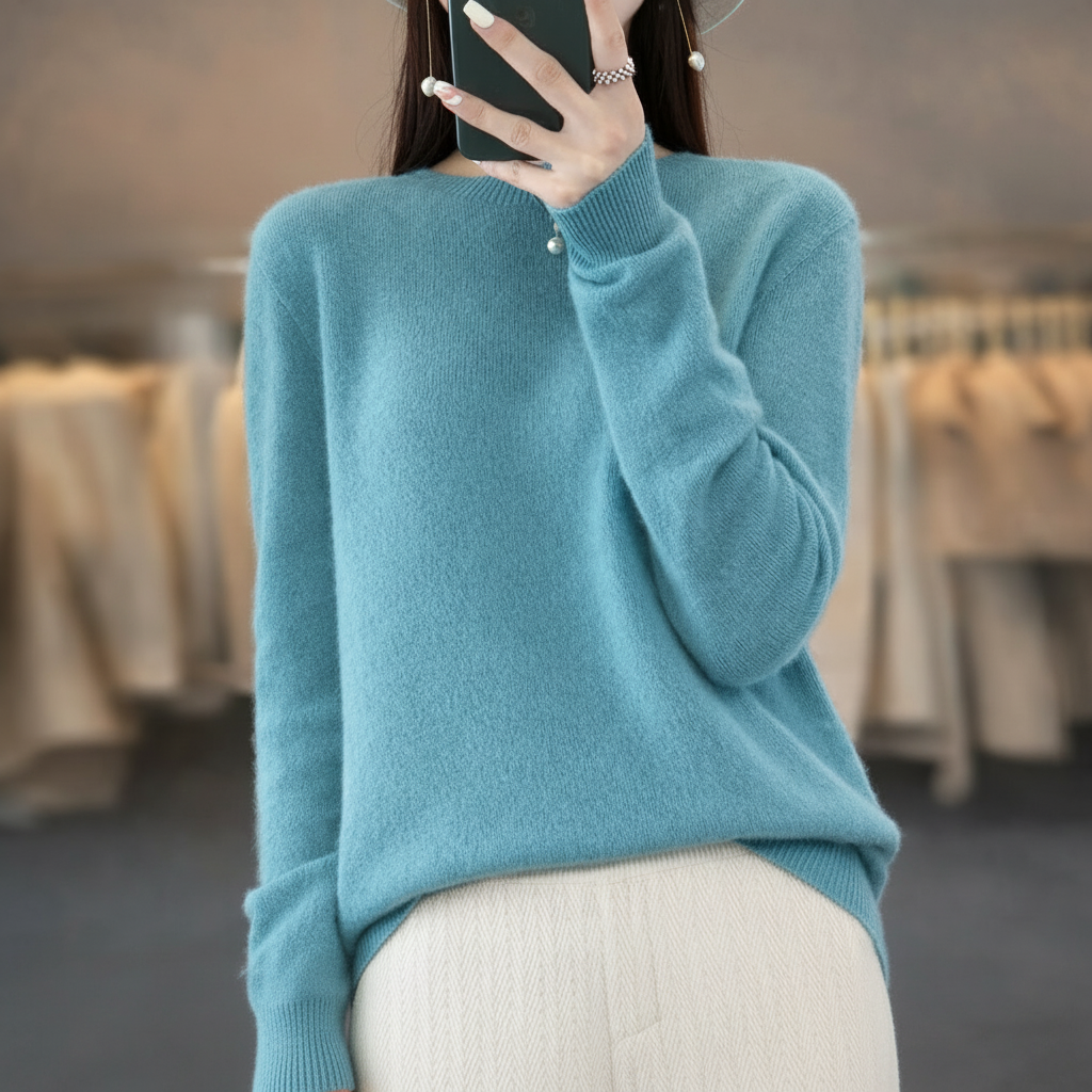 Womens Crew Neck Warm Sweater