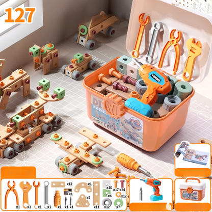 Kinder Werkzeugset Holz Baukasten Spielzeug