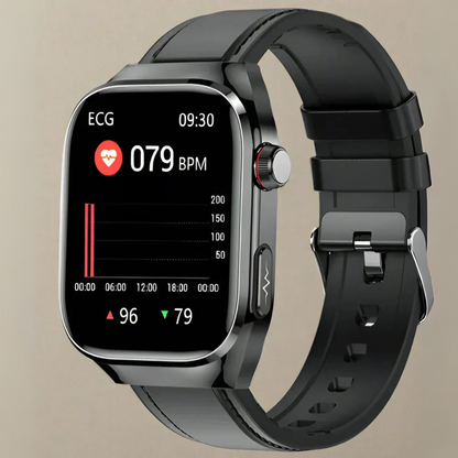 Smartwatch Schwarz Metall EKG Herzfrequenz Monitor