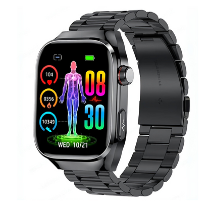 Smartwatch Schwarz Metall EKG Herzfrequenz Monitor
