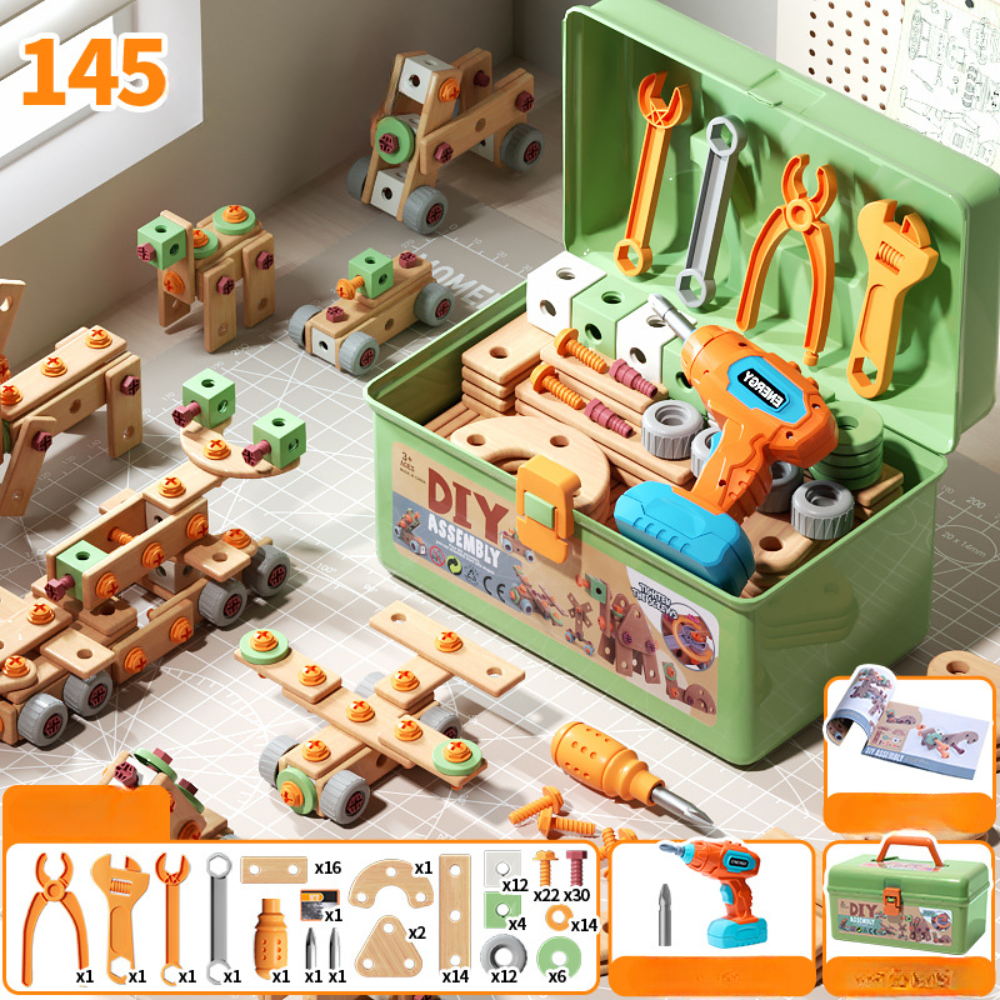 Kinder Werkzeugset Holz Baukasten Spielzeug