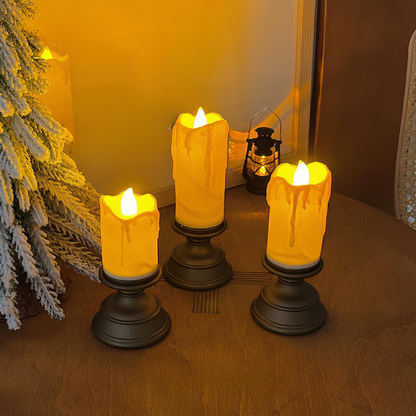 LED Stumpenkerzen Flammenlos Warmweiß Dekoration