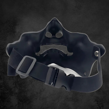 Maschera samurai giapponese nera in plastica decorativa
