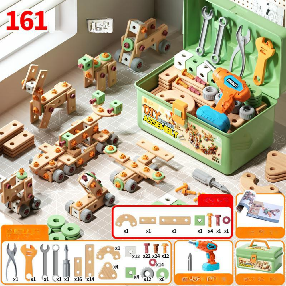 Kinder Werkzeugset Holz Baukasten Spielzeug