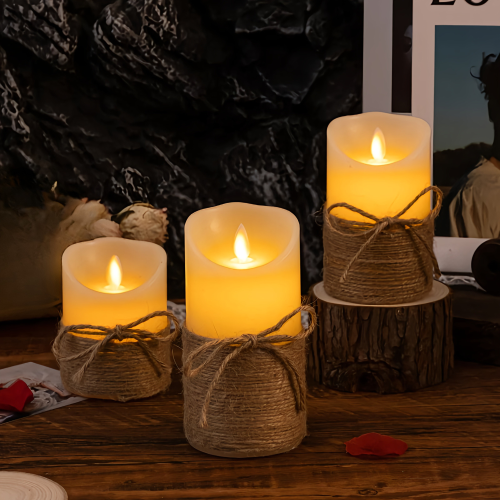 LED Stumpenkerzen Flammenlos Warmweiß Dekoration