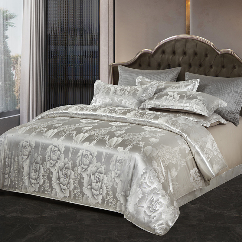 Bettwäsche Satin Luxus Blumenmuster Set