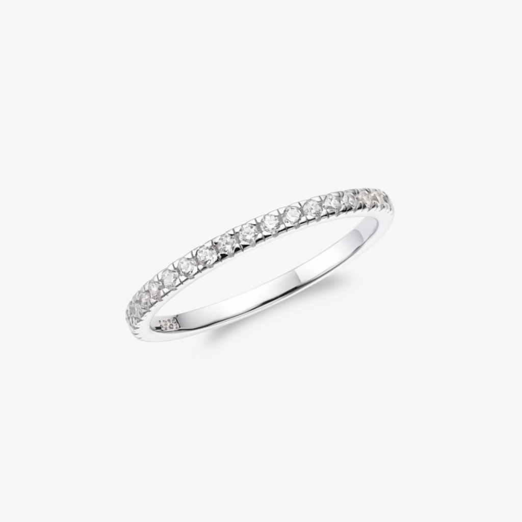 Anillo apilable Augusta Plata 925 con circonitas Baño de oro y rodio