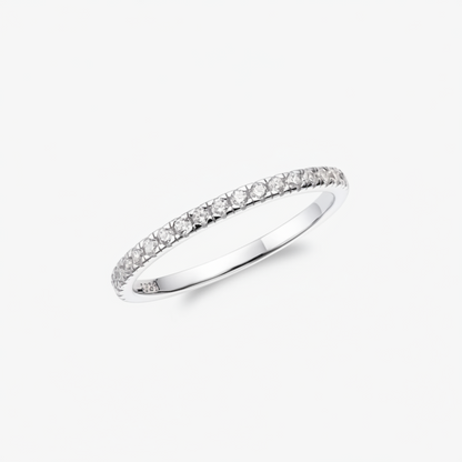Anillo apilable Augusta Plata 925 con circonitas Baño de oro y rodio